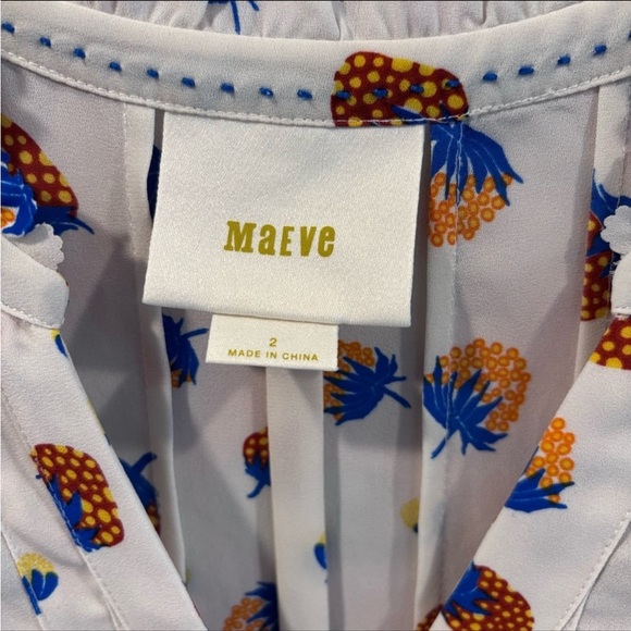 Anthropologie Maeve Fragola Ruffle Tank with a strawberry print sz 2 - Picture 6 of 9